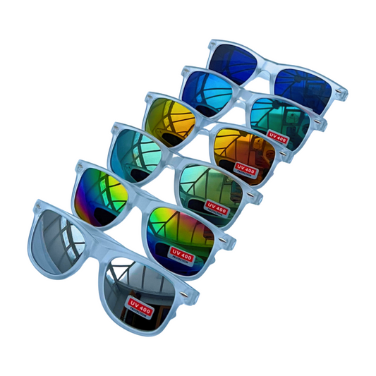 Frosted Wayfarer Mirror Lens Sunglasses