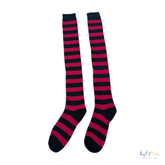 Pink & Black Welly Socks