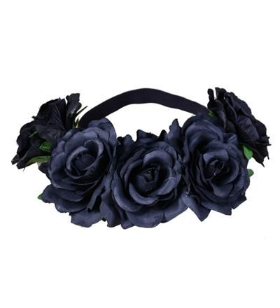 flower garland, black flower headband