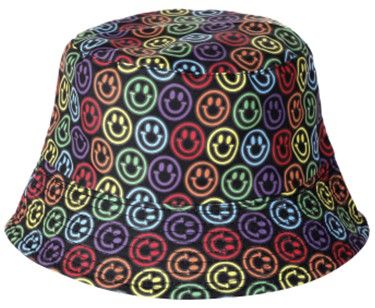 Smiley Face Bucket Hat - Multi Coloured