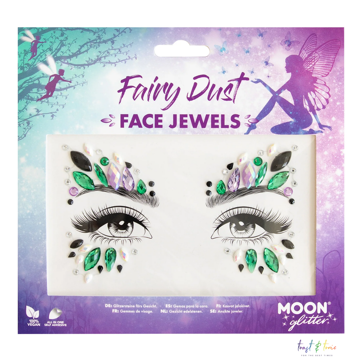 Face Jewels, Face Gems, Fairy Dust, Pink, Green,Black, Clear, Moon Glitter