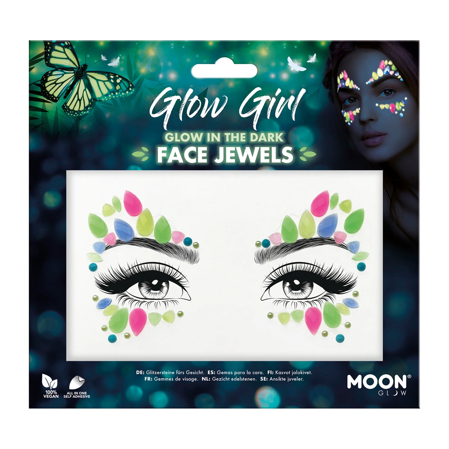 Glow in the Dark Face Jewels and Face Gems - Glow Girl