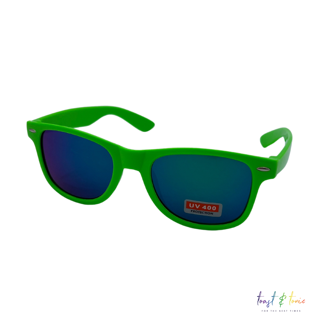 Neon Coloured Wayfarer Mirror Lens Sunglasses
