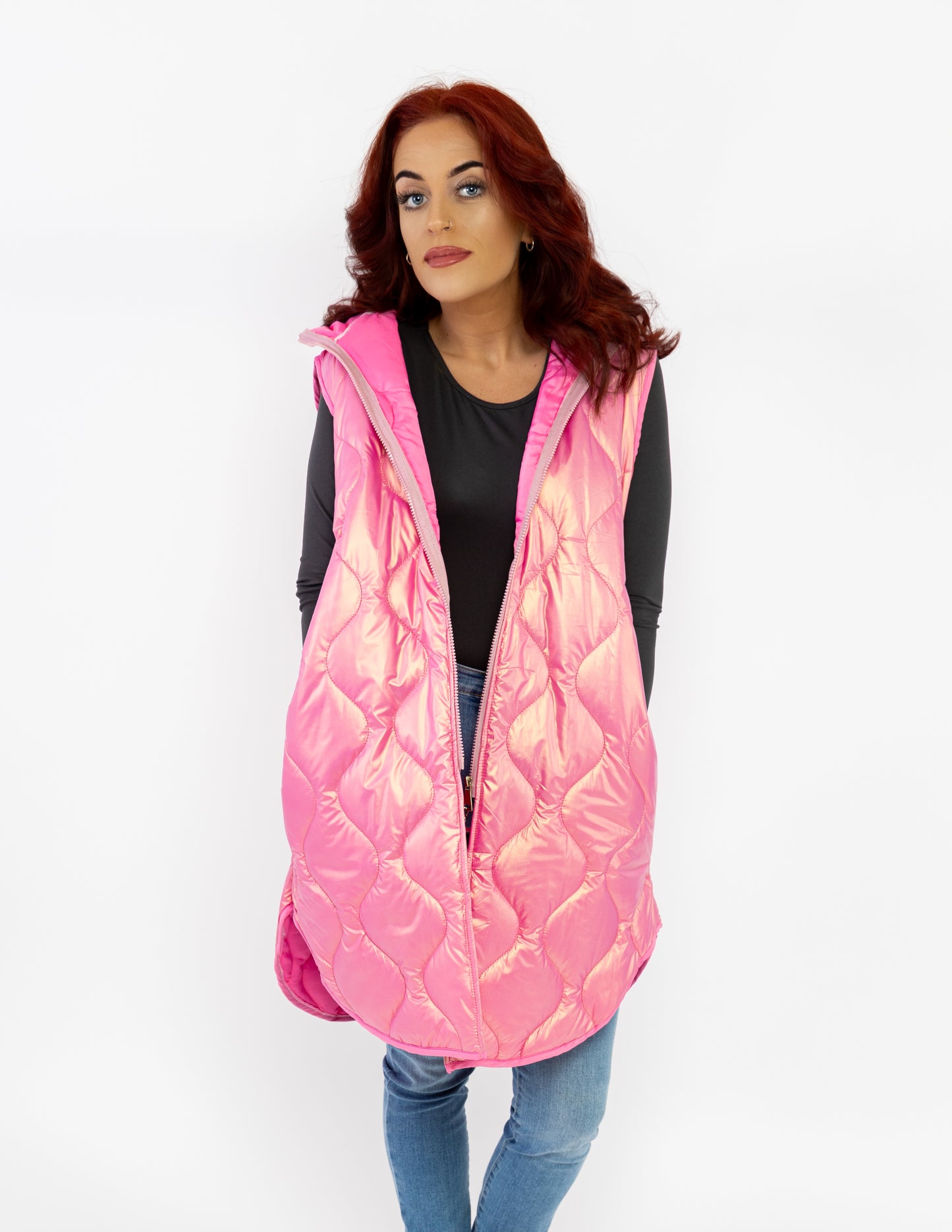 Long Gilet - One Size - Rose Gold