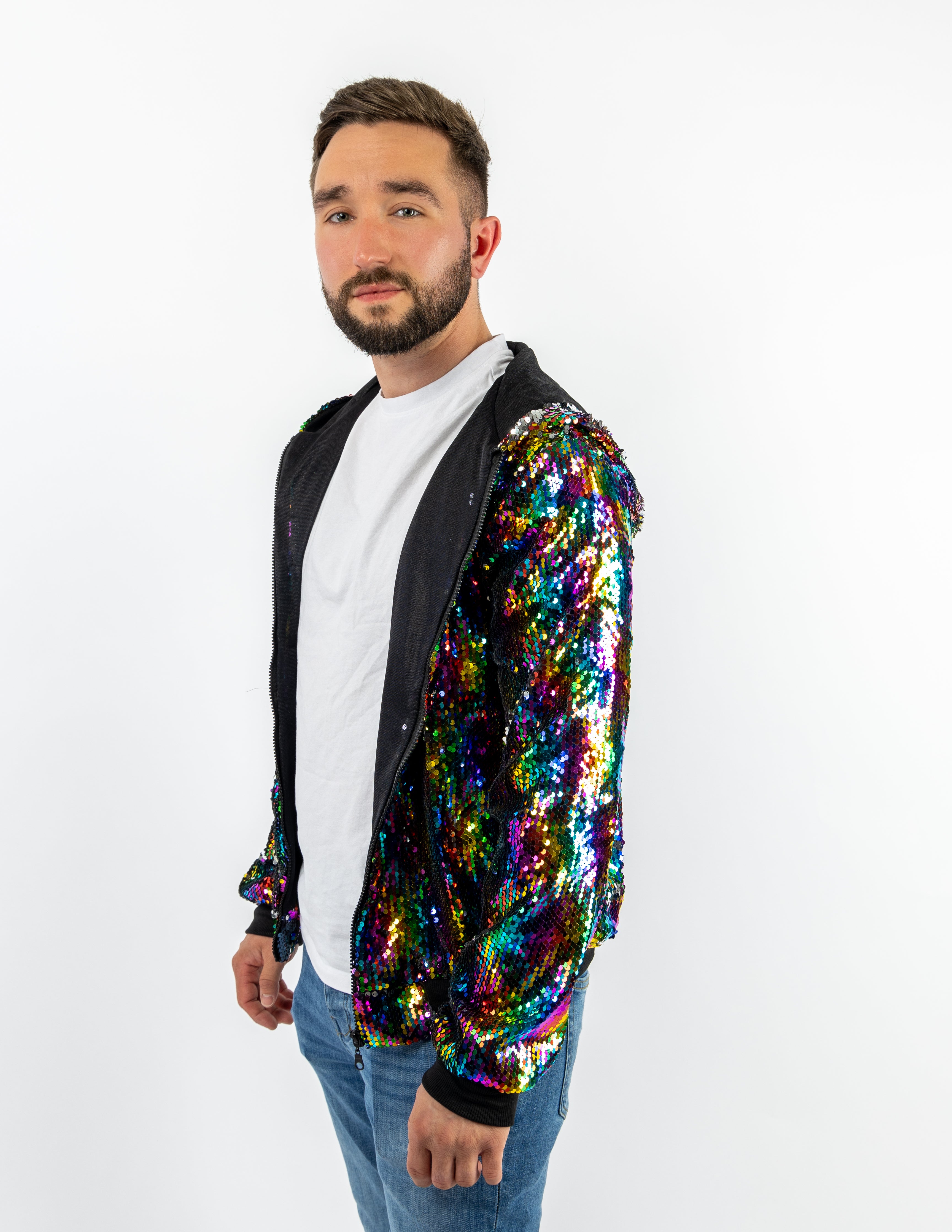 Rainbow Sequin Bomber Jacket Toast Tonic